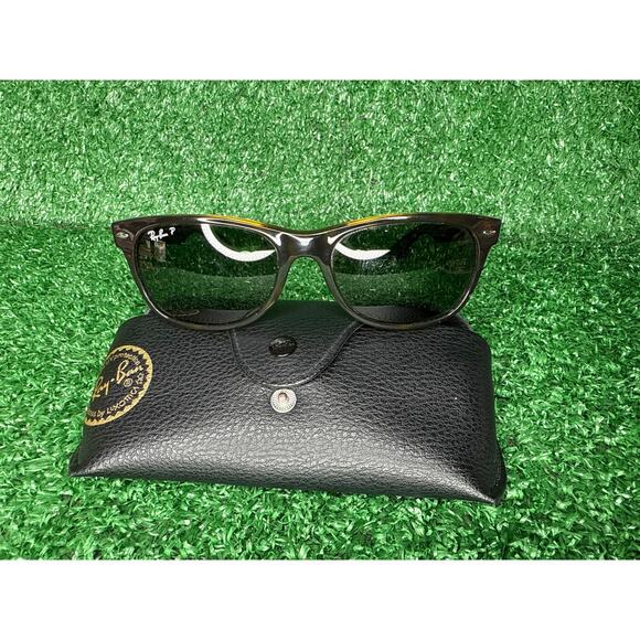 Ray-Ban New Wayfarer Sunglasses 55mm Brown Clear Made in Italy RB2132 - Picture 1 of 6